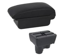 HPZPRPCEW Accoudoir Central Double Couche Pour R&enault Pour Duster Pour Dacia Pour Duster 2019-2023 Boîte De Rangement Pour Pièces Détachées Port USB(C1 Ligne noire)