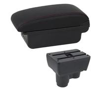 HPZPRPCEW Accoudoir Central Double Couche Pour R&enault Pour Duster Pour Dacia Pour Duster 2019-2023 Boîte De Rangement Pour Pièces Détachées Port USB(Ligne Rouge C1)