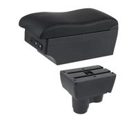 HPZPRPCEW Accoudoir Central Double Couche Pour R&enault Pour Duster Pour Dacia Pour Duster 2019-2023 Boîte De Rangement Pour Pièces Détachées Port USB(Ligne noire E2)