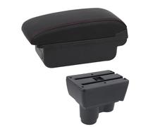 HPZPRPCEW Accoudoir Central Double Couche Pour R&enault Pour Duster Pour Dacia Pour Duster 2019-2023 Boîte De Rangement Pour Pièces Détachées Port USB(Ligne rouge B1)