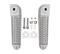 HPZPRPCEW Avant Arrière Repose-pieds Motocyclette Repose-pieds Course Pilote Passager Pédale Aluminium Pour YAMAHA YZF-R1 R1 LE R1M R1S YZF-R6(Argent,Repose-pied arrière)