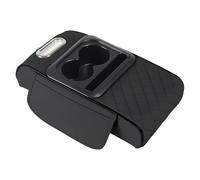 HPZPRPCEW Boîte De Rangement D'accoudoir De Voiture Organisateur De Console Centrale D'auto Coussin Surélevé D'accoudoir Avec Porte-gobelet(NOIR)