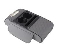 HPZPRPCEW Boîte De Rangement D'accoudoir De Voiture Organisateur De Console Centrale D'auto Coussin Surélevé D'accoudoir Avec Porte-gobelet(Gray)