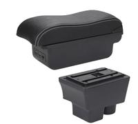 HPZPRPCEW Boîtier Accoudoir Voiture Pour S&koda Pour FABIA Boîtier Accoudoir Pour Fabia II 2 2007-2014 Surface Incurvée Cuir Boîtier Accoudoir Auto(B3 Noir blanc 3USB)