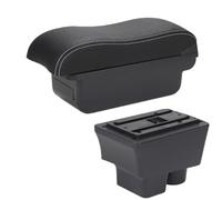 HPZPRPCEW Boîtier Accoudoir Voiture Pour S&koda Pour FABIA Boîtier Accoudoir Pour Fabia II 2 2007-2014 Surface Incurvée Cuir Boîtier Accoudoir Auto(C3 Noir blanc SANS USB)