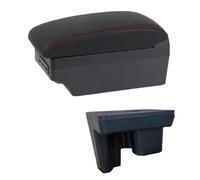 HPZPRPCEW Boîtier D'accoudoir Auto Pour Toyota Pour Hilux Console Centrale De Bras De Repos Stockage Interface USB(Ligne rouge E1)