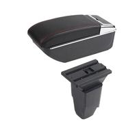 HPZPRPCEW Boîtier D'accoudoir Boîte De Rangement Central Retrofit Intérieur Chargeur USB Pour Peugeot 206 Cc(Ligne rouge B PAS d'USB)
