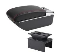 HPZPRPCEW Boîtier D'accoudoir Boîte De Rangement Centrale Retrofit Intérieur Accessoires Auto Pour Dacia Pour Jogger(C1 ligne rouge 7USB)