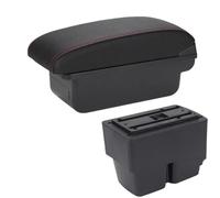 HPZPRPCEW Boîtier D'accoudoir Central Pour F&ord Pour Fiesta MK7 Accoudoir Auto 2009-2017 Pour Fiesta Boîtier D'accoudoir Boîte De Rangement(C1 Noir rouge PAS d'USB)
