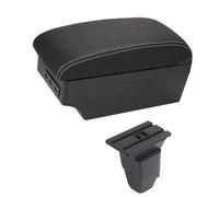 HPZPRPCEW Cabrio Boîtier De Repose-bras Accoudoir Central Boîtier De Rangement Accessoires Avec Porte-gobelet Port USB Pour Peugeot 206 207 CC(B-Black white line)