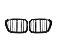 HPZPRPCEW Calandre Principale Noire Brillante Pour Capot Grille Double Ligne ABS Compatible Pour E39 Série 5 525 528 530 M5 1997-2003(Noir brillant)