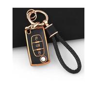 HPZPRPCEW Coiffe Clé Voiture TPU 3 Boutons pour Citroen pour Picasso pour Cactus pour Berlingo pour Xsara C6 C8 pour Exclusive pour Folding(Or Noir)