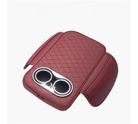 HPZPRPCEW Coussin D'accoudoir Central De Voiture En Cuir PU Avec 2 Porte-gobelets Et Poche Latérale Rehausseur Automatique(ROUGE)
