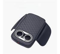 HPZPRPCEW Coussin D'accoudoir Central De Voiture En Cuir PU Avec 2 Porte-gobelets Et Poche Latérale Rehausseur Automatique(NOIR)