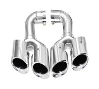 HPZPRPCEW Embout D'échappement Quadruple En Acier Inoxydable Noir Pour VW Pour Touareg 2012 2013 2014 2015 2016 2017(Argent C)