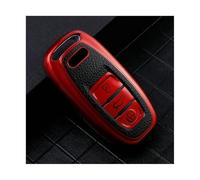 HPZPRPCEW Étui De Clé Voiture en Cuir TPU Accessoires pour A1 A3 8V A4 B8 B9 A5 A6 C7 A7 A8 Q3 Q5 Q7 S4 S6 S7 S8 R8 TT(Rouge)