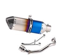 HPZPRPCEW Ligne D'échappement Complète Moto Pour Y&amaha RS100 Raccord Avant Accessoires De Modification En Acier Inoxydable(Style h)