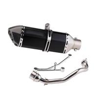 HPZPRPCEW Ligne D'échappement Complète Moto Pour Y&amaha RS100 Raccord Avant Accessoires De Modification En Acier Inoxydable(Style D)