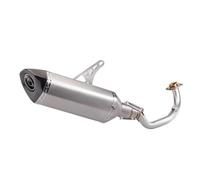 HPZPRPCEW Ligne D'échappement Complète Pour Moto Pour Aprilia Pour SRMAX300 Et SR MAX250 Avec Silencieux Avant Modifié Et Embout Carbone(Argent)