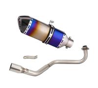 HPZPRPCEW Ligne D'échappement Complète Pour Moto Pour MSX125 MSX 125 Silencieux 51 Mm Avec Raccord Avant En Acier Inoxydable(Style D)