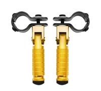 HPZPRPCEW Pièce moto en aluminium CNC 8mm Pédales universelles Repose-pieds pliés Pour Motos Cyclomoteurs Karts Scooters(Or)