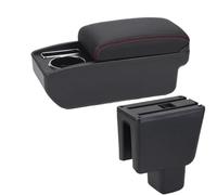 HPZPRPCEW Pour BR-V Boîte À Accoudoir Rétrofit Intérieur Boîte De Rangement Centrale Porte-gobelet Accessoires Auto(C1 Noir rouge PAS d'USB)