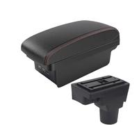 HPZPRPCEW Pour C&hevrolet Pour Aveo II 2011 2012 2013 2014 2015 2016-2020 Boîte D'accoudoir Auto Modification Des Détails Intérieurs(B1 Noir rouge 3USB)
