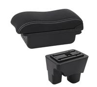 HPZPRPCEW Pour C&hevrolet Pour Onix 2020-2024 Boîte D'accoudoir De Voiture Boîte De Rangement Surface Intérieur Accessoires Auto De Retrofit(B3 Noir blanc 3USB)