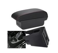 HPZPRPCEW Pour Citroën C1 Boîte D'accoudoir Auto Accessoires Auto Armrest Boîte De Rangement Accoudoir Central Intérieur(B1 Noir rouge 3USB)