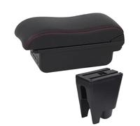 HPZPRPCEW Pour Citroen C1 Boîte D'accoudoir De Voiture Boîte De Rangement Pièces De Retrofit Boîte D'accoudoir Central À Surface(B1 Noir rouge 3USB)