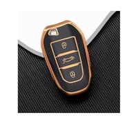 HPZPRPCEW pour Citroen C4 C6 C3-XR pour Picasso pour Grand DS DS5 Coque De Clé Voiture en TPU Accessoire Porte-clés(Golden Black,A Silver)