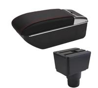 HPZPRPCEW Pour F&ord Pour EcoSport 2018 2019 2020 2021 2022 2023 2024 Armadioir Voiture Boîte De Rangement Pièces Retrofit Bras(D1 Noir rouge Pas d'USB)