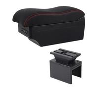 HPZPRPCEW Pour Fiat Pour Grande Pour Punto Boîtier D'Accoudoir Pour Fiat Pour Punto Boîtier D'Accoudoir Auto Coffre De Rangement Central Avec USB(D2 Red Line)