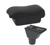 HPZPRPCEW Pour FIAT Pour PANDA II Boîtier D'accoudoir Boîtier De Rangement Central Aménagement Intérieur Retrofit Chargement USB Accessoires Auto(A1 Noir rouge SANS USB)