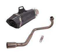HPZPRPCEW Pour GROM MSX125 MSX 125 2013-2021 Moto Échappement Échappement Système Complet Silencieux Carbone Avant Milieu Lien Tuyau(Style E)