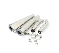 HPZPRPCEW Pour Hayabusa GSXR1300 GSX1300 2008 2009 2010 2011 2012-2018 Ligne D'échappement Complète Pour Moto Tube Intermédiaire Modifié(Argent)