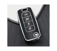 HPZPRPCEW pour Jeep pour Renegade pour Compass 2016 2019 4 Boutons Coque De Clé Voiture À Rabattement TPU Étui Protecteur Pliant Accessoires(Noir)