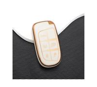 HPZPRPCEW pour Jeep pour Renegade pour Grand pour Cherokee pour Charger pour Challenger pour Chrysler Coque De Clé Voiture en TPU(Golden White)