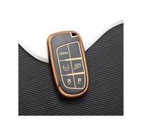 HPZPRPCEW pour Jeep pour Renegade pour Grand pour Cherokee pour Dodge pour Journey pour Charger pour Challenger Coque Étui Clé Voiture TPU(Noir)