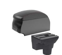HPZPRPCEW Pour Kia Pour K2 Boîte De Rangement Console Centrale Voiture Accoudoir Espace Rangement Modification Intérieure Avec USB(B1 Black Red double)