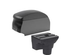 HPZPRPCEW Pour Kia Pour K2 Boîte De Rangement Console Centrale Voiture Accoudoir Espace Rangement Modification Intérieure Avec USB(B2 Black double)