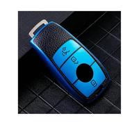 HPZPRPCEW pour Mercedes pour Benz A C E S G Class GLC CLE CLA GLB GLS W177 W205 W213 W222 X167 AMG Coque D'Étui Clé Voiture en Cuir TPU(Bleu)