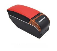 HPZPRPCEW Pour Morris Pour Garages MG ZS Boîte D'accoudoir Accoudoir Central De Console De Stockage Avec Porte-gobelet USB(A-Black red panel)