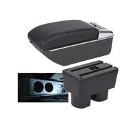 HPZPRPCEW Pour N&issan Pour Tiida Pour Sylphy Pour Tiida C11 Pour Latio Boîte De Rangement Bras D'Accoudoir Intérieur Voiture Fonction Réglable En Hauteur(A2 Black line 7USB)