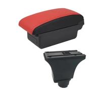 HPZPRPCEW Pour Opel Pour Corsa C Boîte D'accoudoir Pour Corsa C Boîte De Rangement Central D'accoudoir Pour Voiture Rétrofit Avec USB(A5 Rouge noir Sans USB)