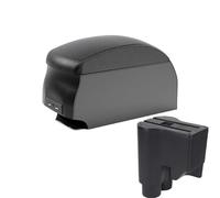 HPZPRPCEW Pour Perodua Pour Myvi 2014-2016 Boîte D'accoudoir Double Couche Boîte De Rangement Centrale Avec Porte-gobelet Interface USB(B2 Black double)