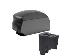 HPZPRPCEW Pour Perodua Pour Myvi 2014-2016 Boîte D'accoudoir Double Couche Boîte De Rangement Centrale Avec Porte-gobelet Interface USB(B1 Black Red double)