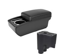 HPZPRPCEW Pour Perodua Pour Myvi 2014-2016 Boîtier D'accoudoir Auto Double Couche Boîte De Rangement Centrale Avec Porte-gobelet USB(Ligne noire A2 Pas d'USB)