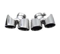 HPZPRPCEW Pour Porsche 911 Pour Carrera 911.1 911.2 2016 2017 2018 2019 Embout D'échappement Quadruple En Acier Inoxydable Noir De Silencieux(Argent)