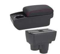 HPZPRPCEW Pour R&enault Pour Duster Accoudoir Pour Dacia Pour Duster Accoudoir Auto 2019-2024 Boîte De Rangement Intérieur Retrofit(B1 Noir rouge 6USB)
